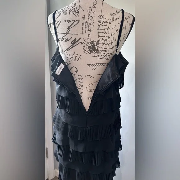 🖤🖤Calvin Klein Women’s Black Ruffle Spaghetti Strap Dress -🖤🖤 - Picture 5 of 9